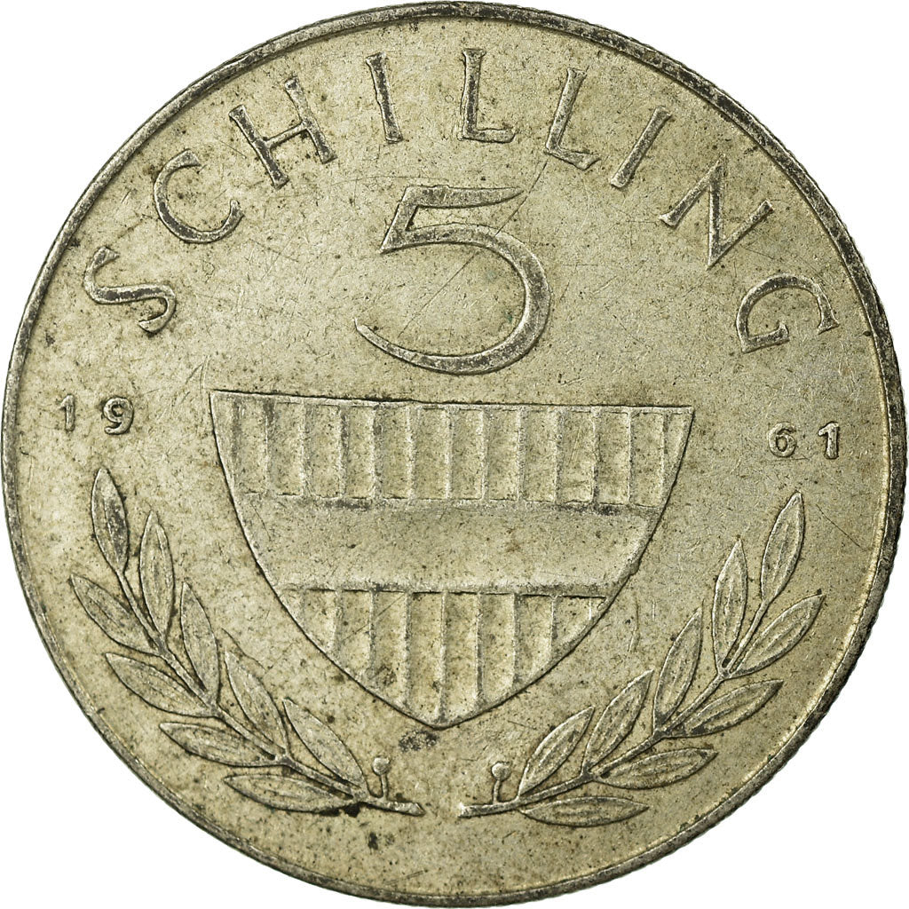 Moneda, Austria, 5 Schilling, 1961, BC+, Plata, KM:2889