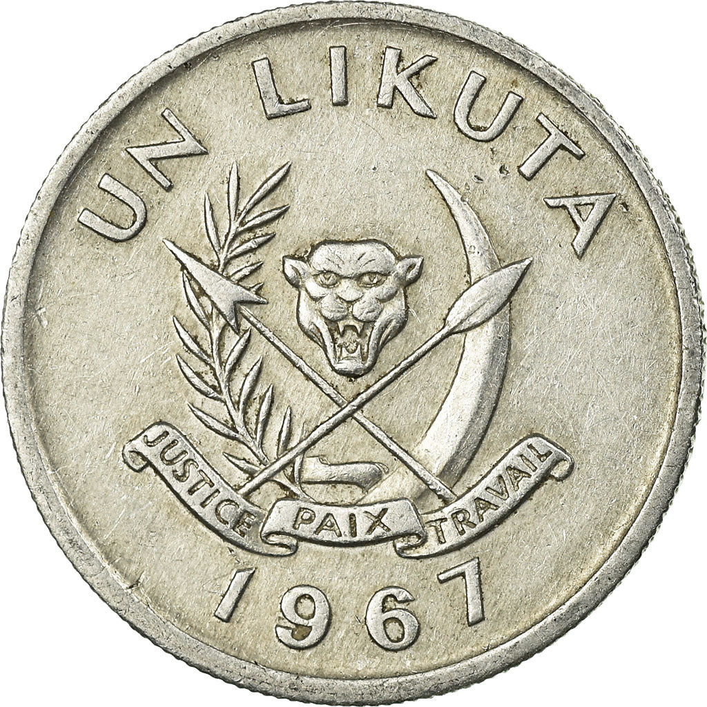 Münze, CONGO, DEMOCRATIC REPUBLIC, Likuta, 1967, Paris, SS, Aluminium, KM:8