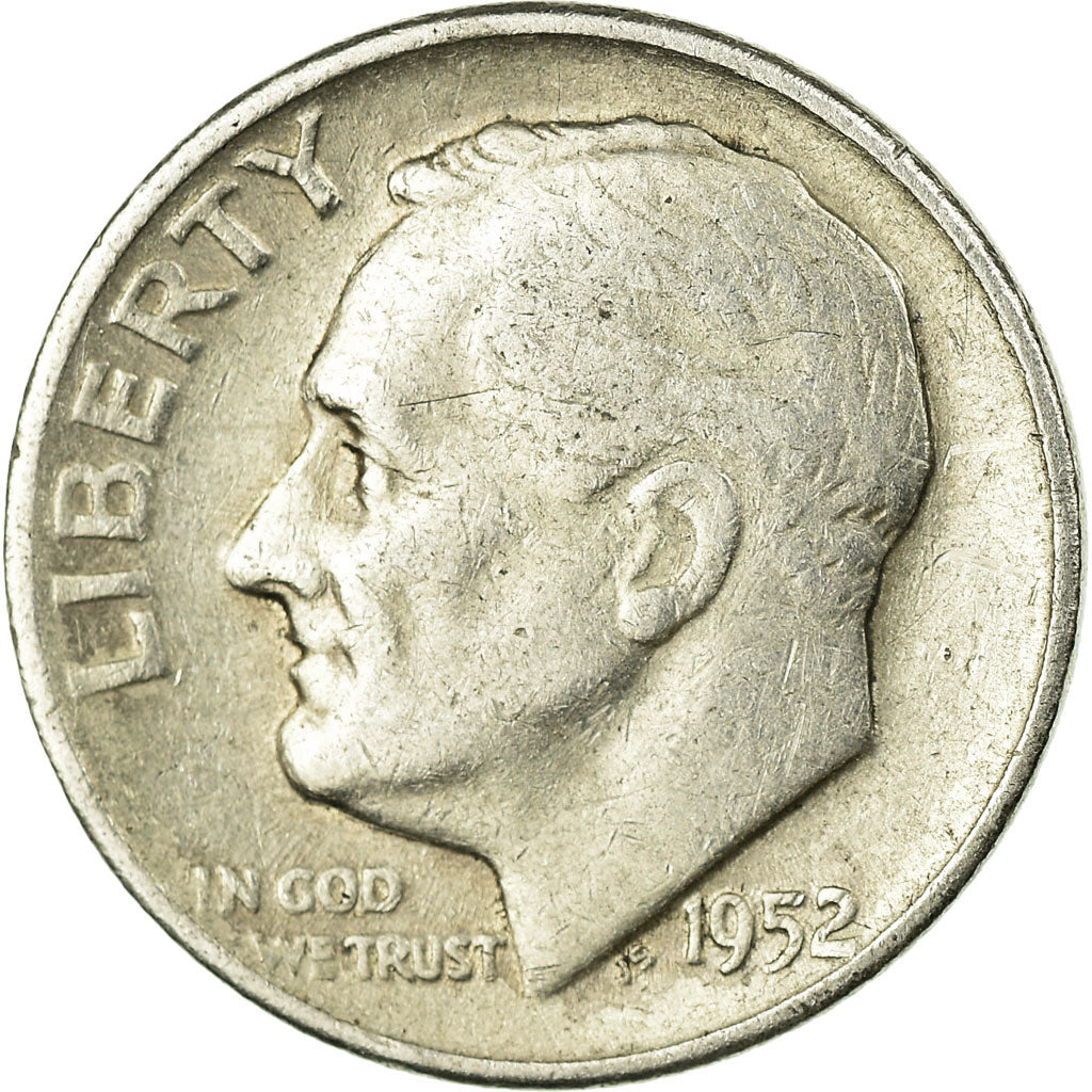 Coin, United States, Roosevelt Dime, Dime, 1952, U.S. Mint, Denver, EF(40-45)