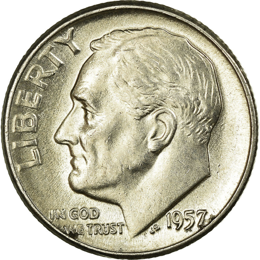 Monnaie, États-Unis, Roosevelt Dime, Dime, 1957, U.S. Mint, Philadelphie, TTB