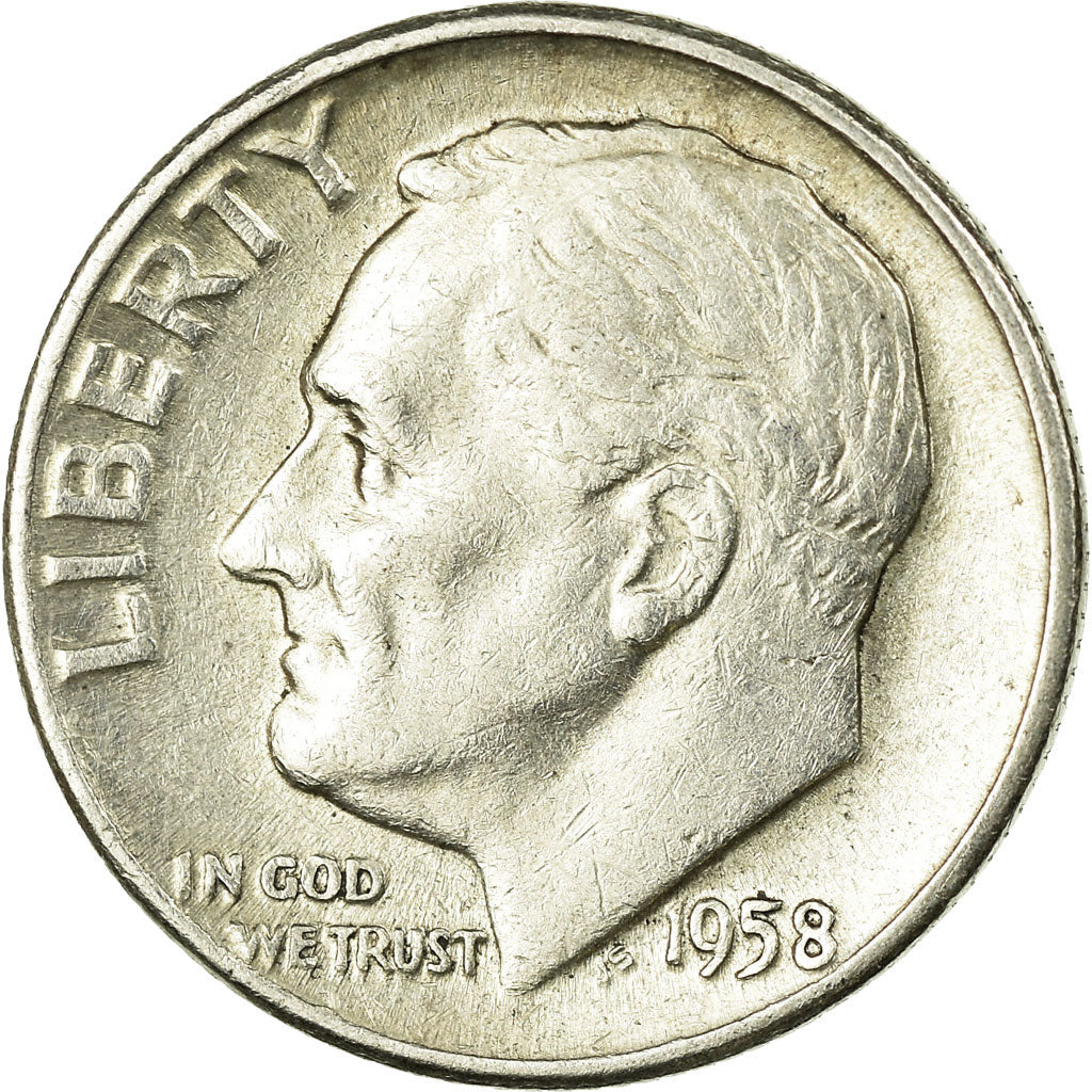 Munten, Verenigde Staten, Roosevelt Dime, Dime, 1958, U.S. Mint, Philadelphia