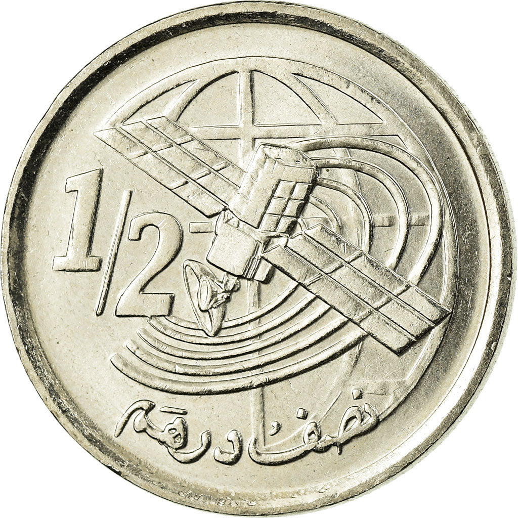 Moneda, Marruecos, Mohammed VI, 1/2 Dirham, 2002, Paris, MBC, Cobre - níquel