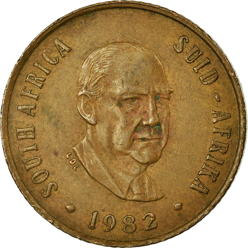 Moneta, Sudafrica, 2 Cents, 1982, MB+, Bronzo, KM:110
