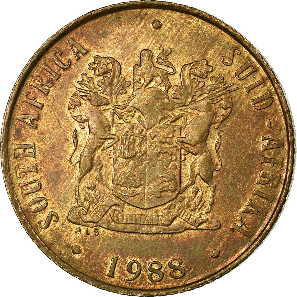 Moneta, Sudafrica, 2 Cents, 1988, MB+, Bronzo, KM:83