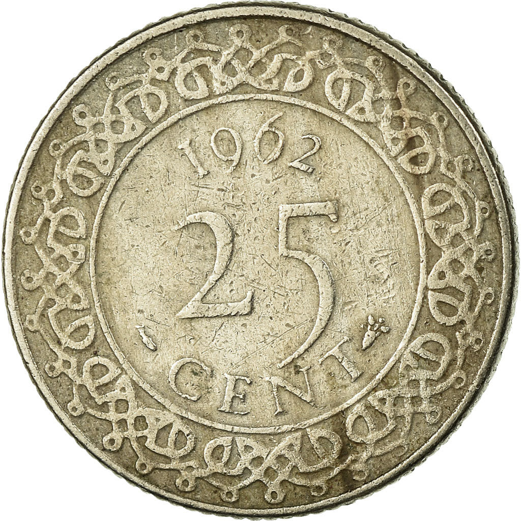 Coin, Surinam, 25 Cents, 1962, VF(30-35), Copper-nickel, KM:14