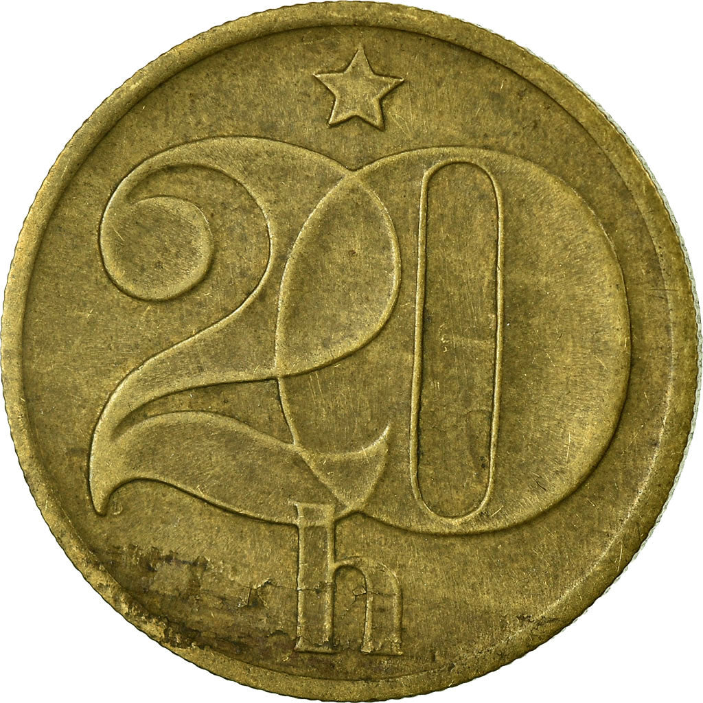 Münze, Tschechoslowakei, 20 Haleru, 1975, S+, Nickel-brass, KM:74