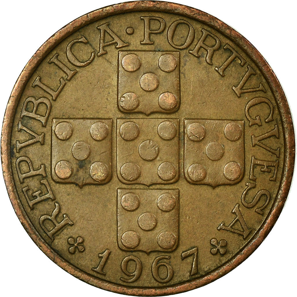 Moneta, Portugal, 20 Centavos, 1967, EF(40-45), Bronze, KM:584