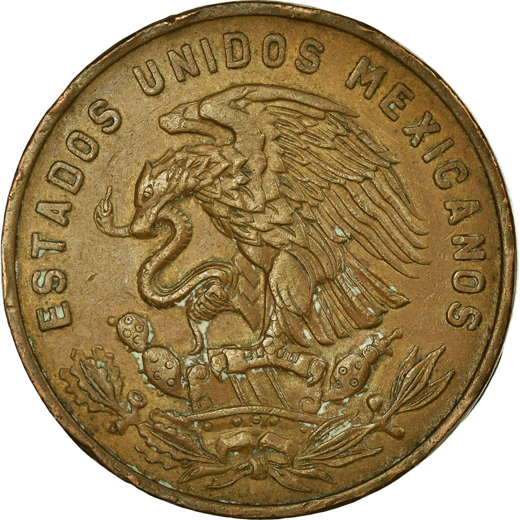 Coin, Mexico, 20 Centavos, 1956, Mexico City, VF(30-35), Bronze, KM:440