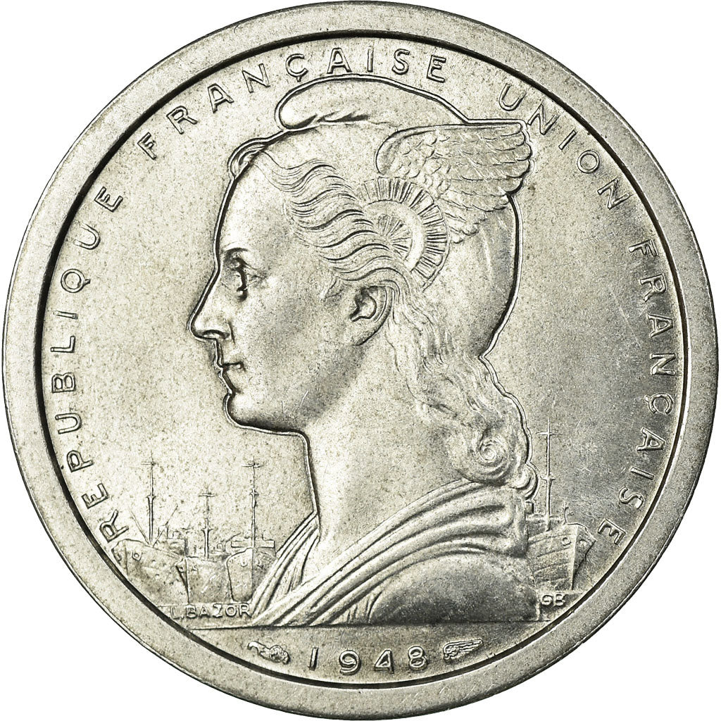 Monnaie, Madagascar, 2 Francs, 1948, Paris, TTB, Aluminium, KM:4