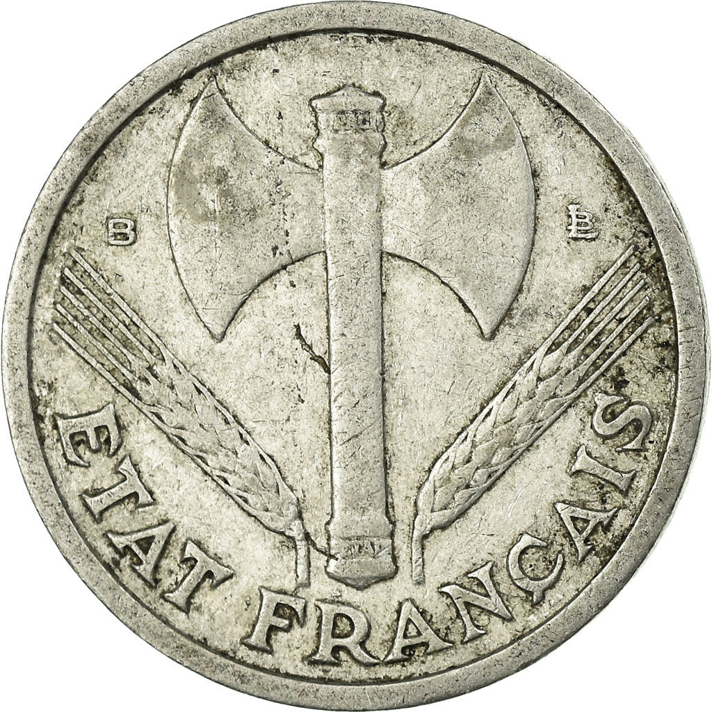 France, 1 Franc, Bazor, 1944, Beaumont-Le-Roger, Aluminum, VF(20-25)
