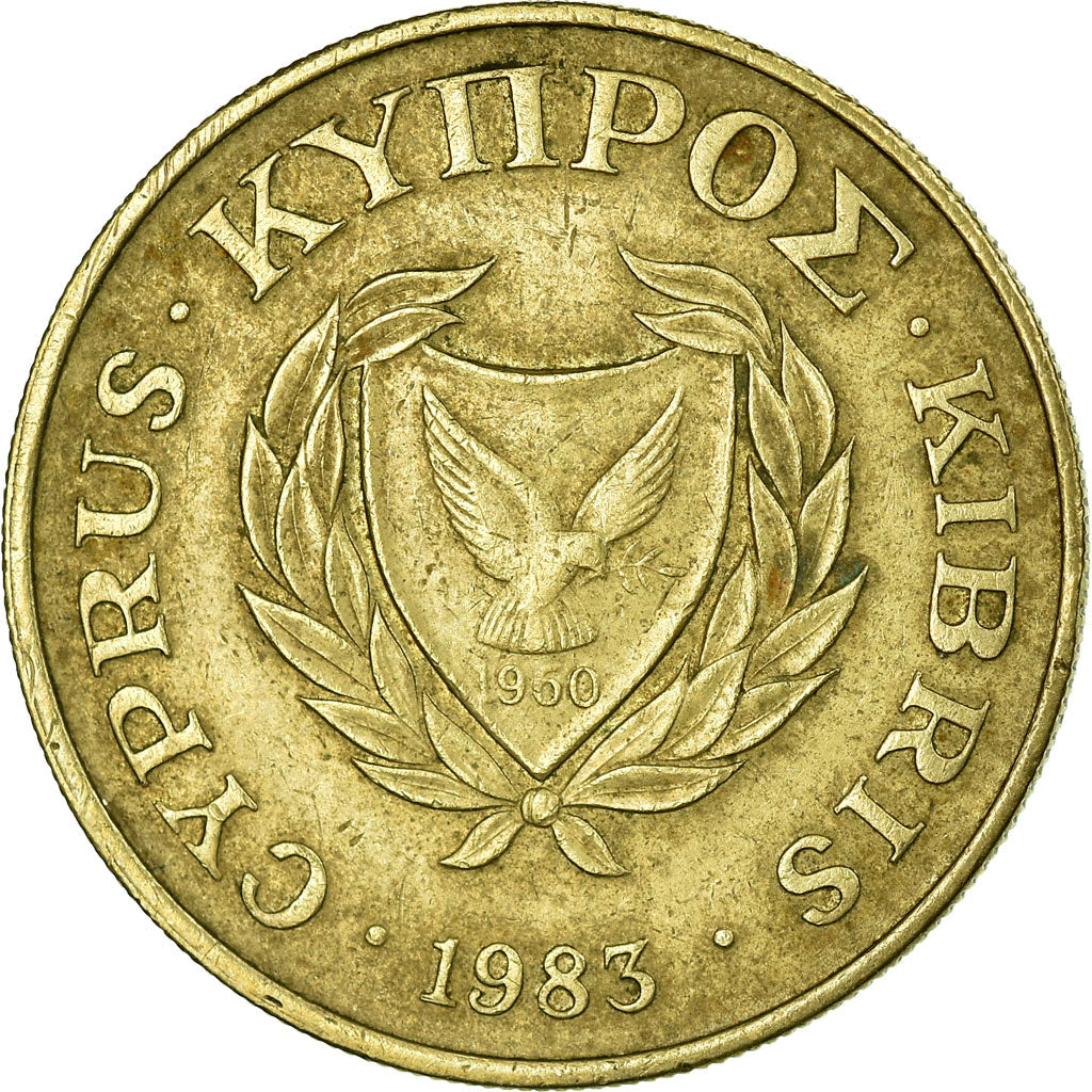Coin, Cyprus, 10 Cents, 1983, VF(30-35), Nickel-brass, KM:56.1