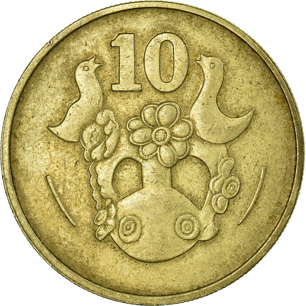 Coin, Cyprus, 10 Cents, 1983, VF(30-35), Nickel-brass, KM:56.1