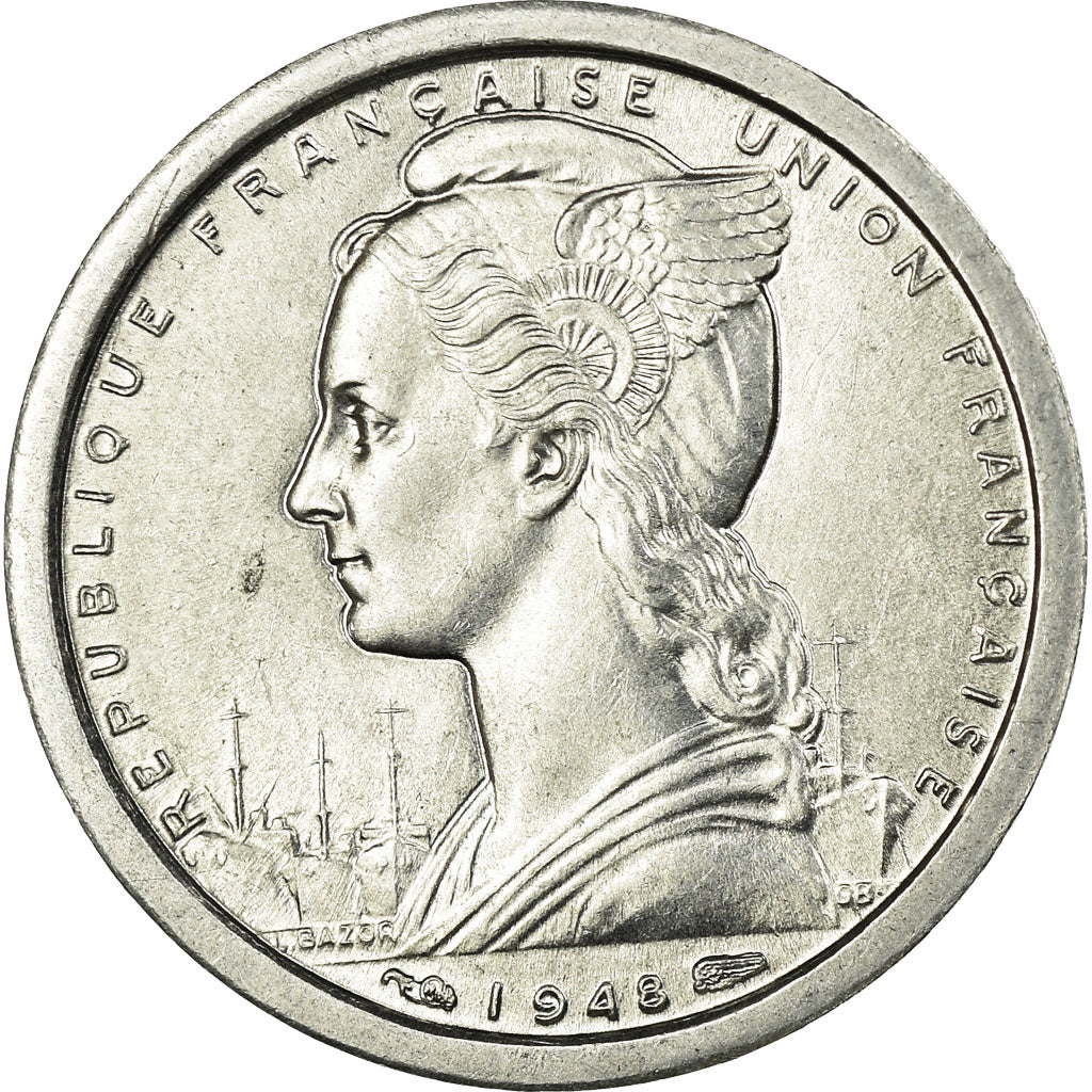 Munten, Frans West Afrika, Franc, 1948, Paris, ZF, Aluminium, KM:3