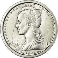 Coin, French West Africa, Franc, 1948, Paris, EF(40-45), Aluminum, KM:3