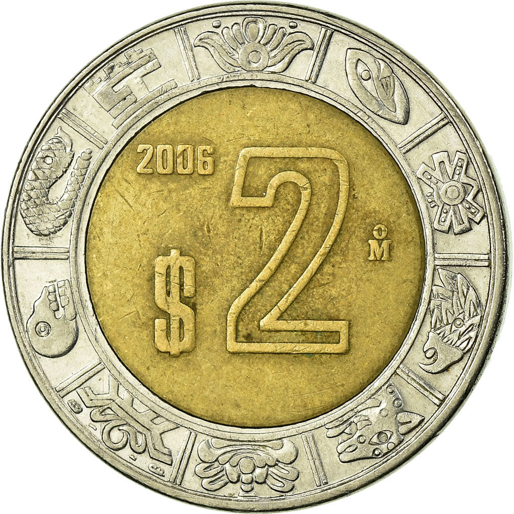 Coin, Mexico, 2 Pesos, 2006, Mexico City, VF(30-35), Bi-Metallic, KM:604