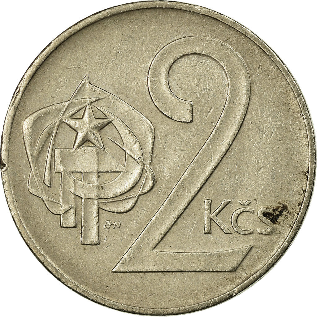 Coin, Czechoslovakia, 2 Koruny, 1974, VF(30-35), Copper-nickel, KM:75