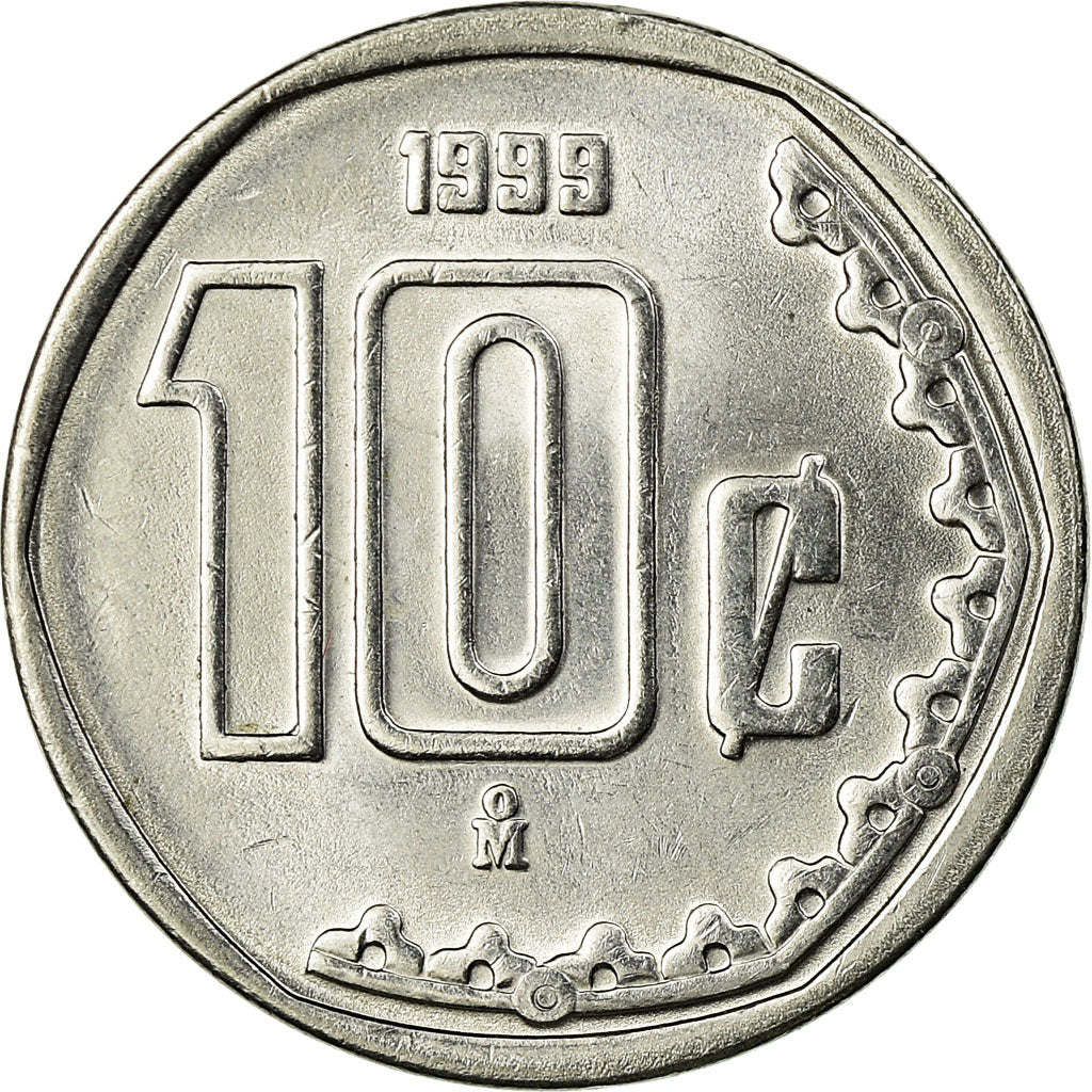Moneta, Messico, 10 Centavos, 1999, Mexico City, BB, Acciaio inossidabile