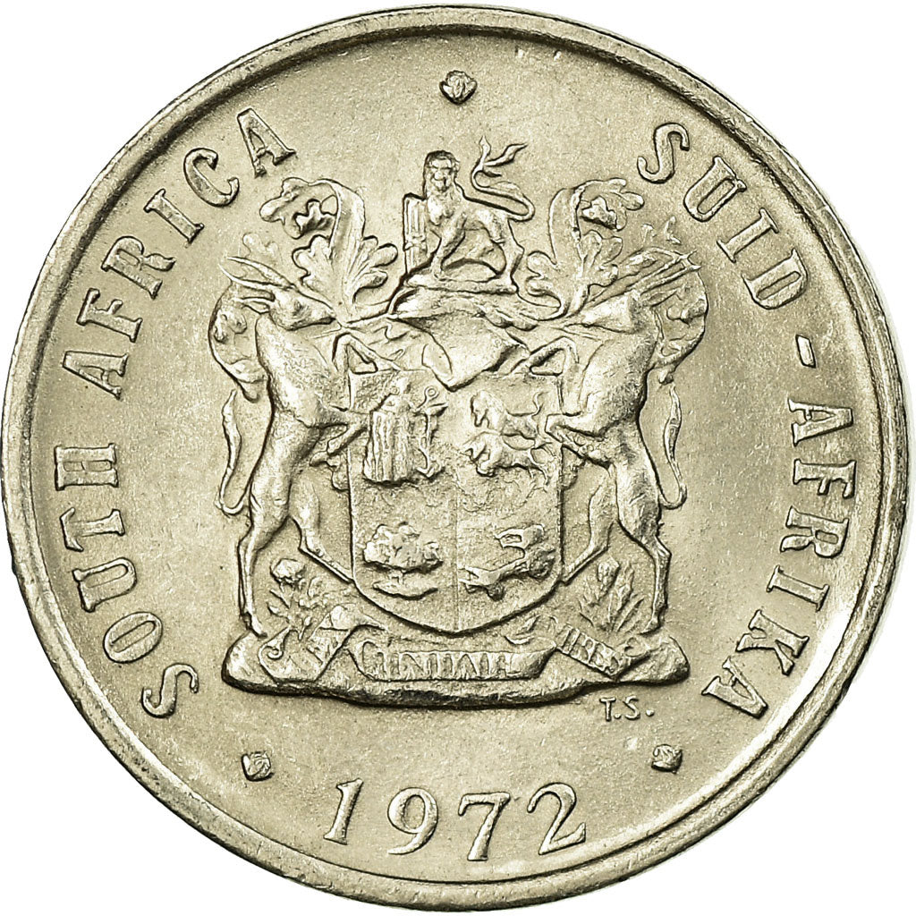 Moneda, Sudáfrica, 10 Cents, 1972, MBC, Níquel, KM:85