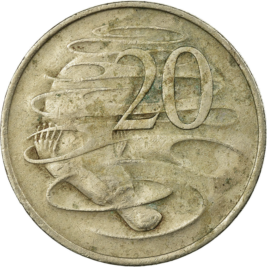 Munten, Australië, Elizabeth II, 20 Cents, 1970, Melbourne, FR+, Copper-nickel