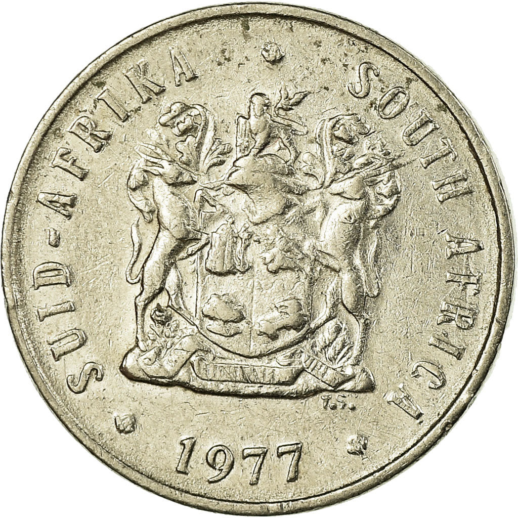 Moneda, Sudáfrica, 5 Cents, 1977, MBC, Níquel, KM:84