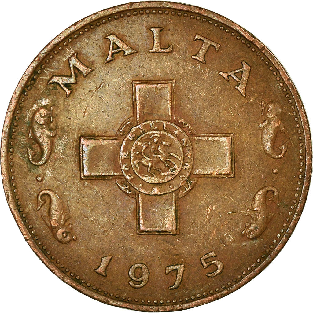 Coin, Malta, Cent, 1975, British Royal Mint, VF(30-35), Bronze, KM:8