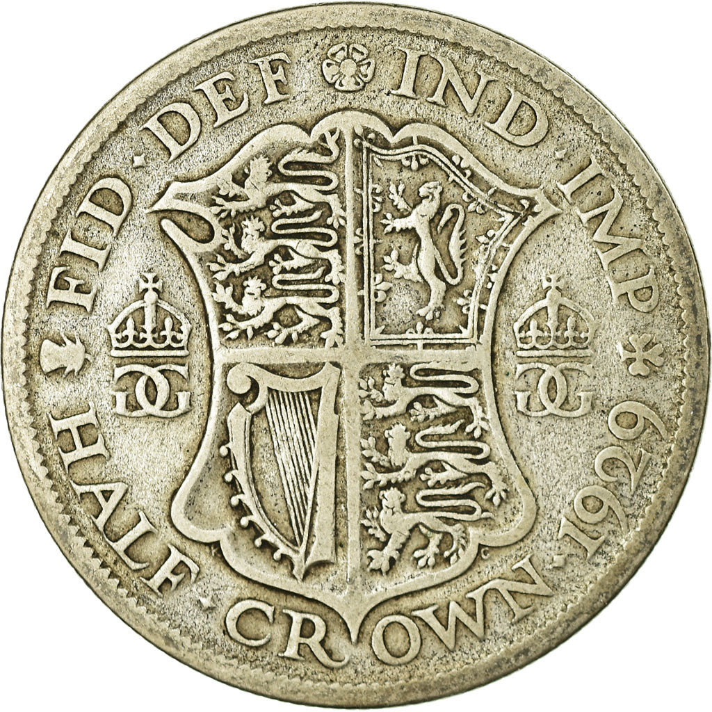 Munten, Groot Bretagne, George V, 1/2 Crown, 1929, FR, Zilver, KM:835