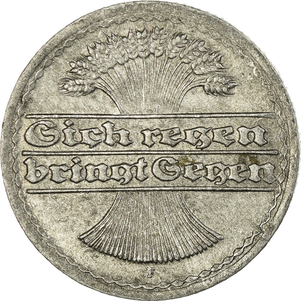 Monnaie, Allemagne, République de Weimar, 50 Pfennig, 1921, Stuttgart, TB+