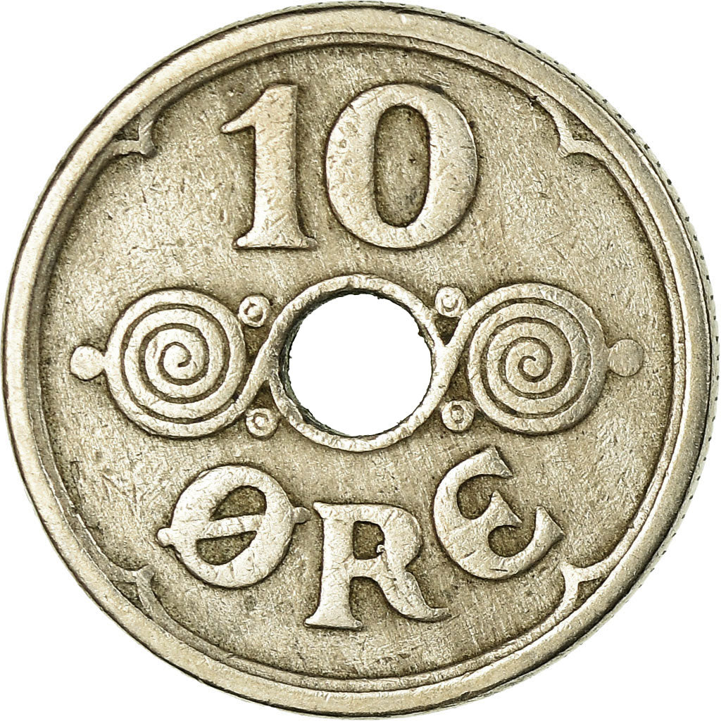 Monnaie, Danemark, Christian X, 10 Öre, 1924, Copenhagen, TTB, Copper-nickel