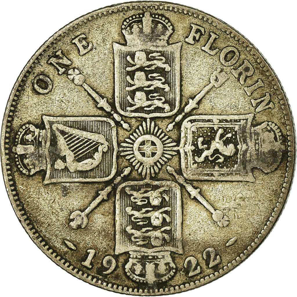 Coin, Great Britain, George V, Florin, Two Shillings, 1922, VF(20-25), Silver