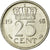 Moneda, Países Bajos, Wilhelmina I, 25 Cents, 1948, MBC, Níquel, KM:178
