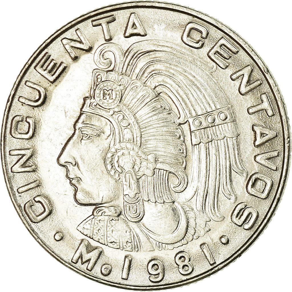 Moneta, Mexico, 50 Centavos, 1981, Mexico City, EF(40-45), Miedź-Nikiel, KM:452