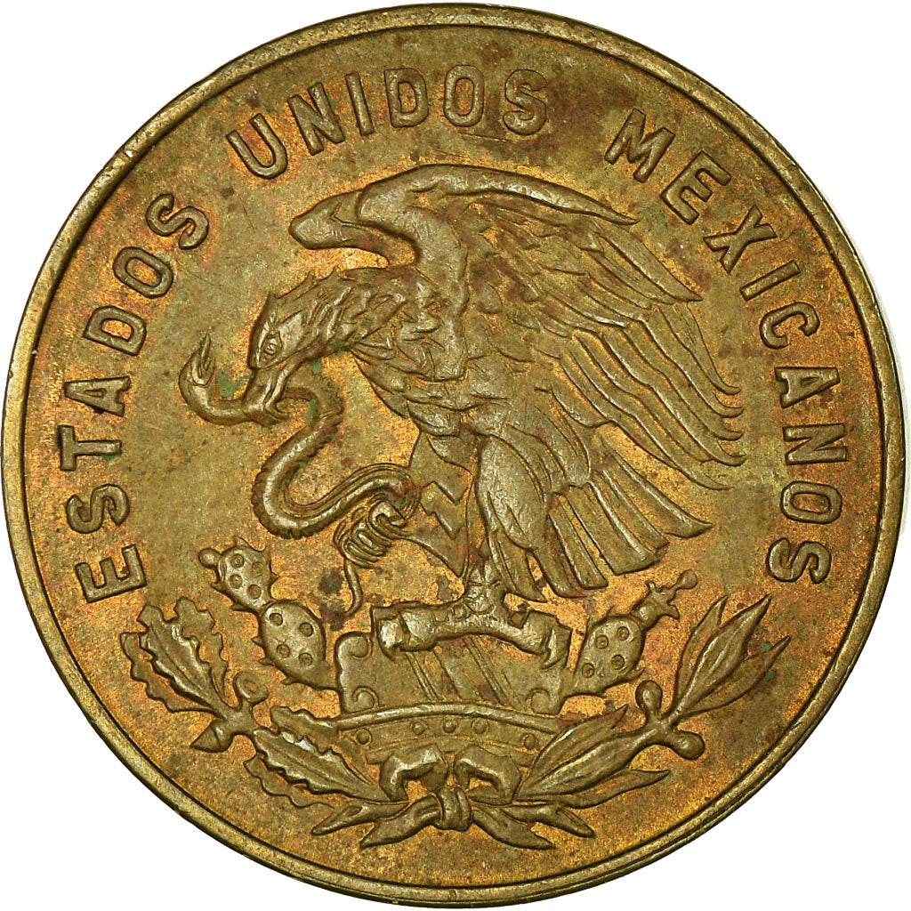 Moneta, Mexico, 5 Centavos, 1964, Mexico City, VF(30-35), Mosiądz, KM:426