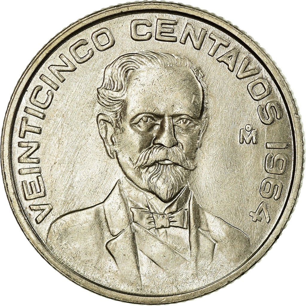 Moneta, Mexico, 25 Centavos, 1964, Mexico City, EF(40-45), Miedź-Nikiel, KM:444