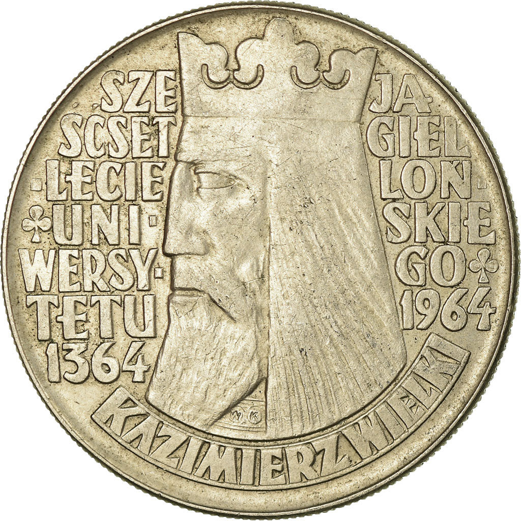 Moeda, Polónia, 10 Zlotych, 1964, Warsaw, EF(40-45), Cobre-níquel, KM:52.2