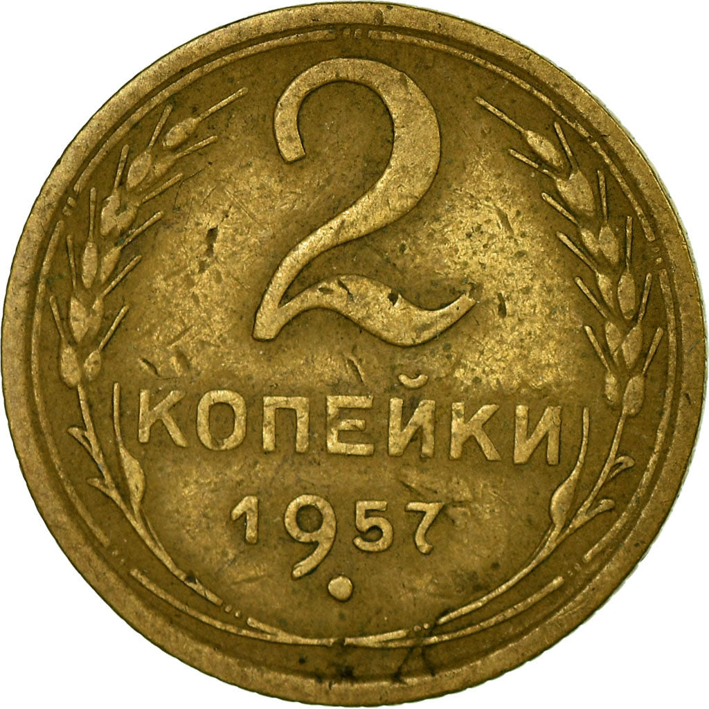 Moneta, Russia, 2 Kopeks, 1957, Saint-Petersburg, VF(30-35), Aluminium-Brąz