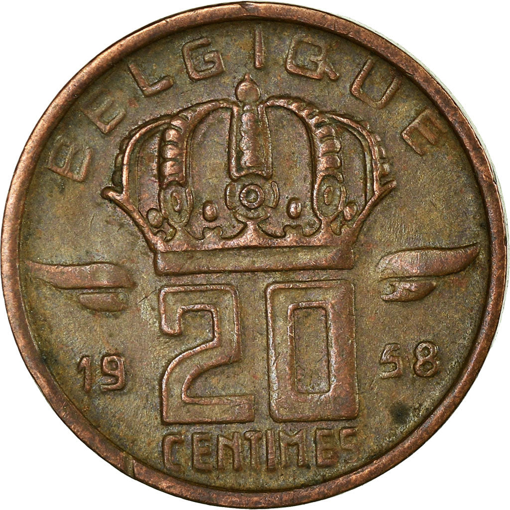 Munten, België, 20 Centimes, 1958, ZF, Bronze, KM:146
