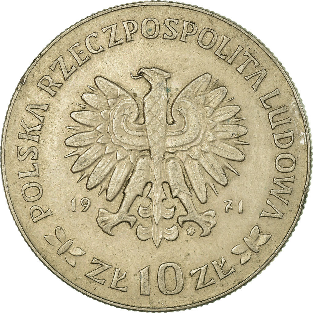 Münze, Polen, 10 Zlotych, 1971, Warsaw, S+, Copper-nickel, KM:64