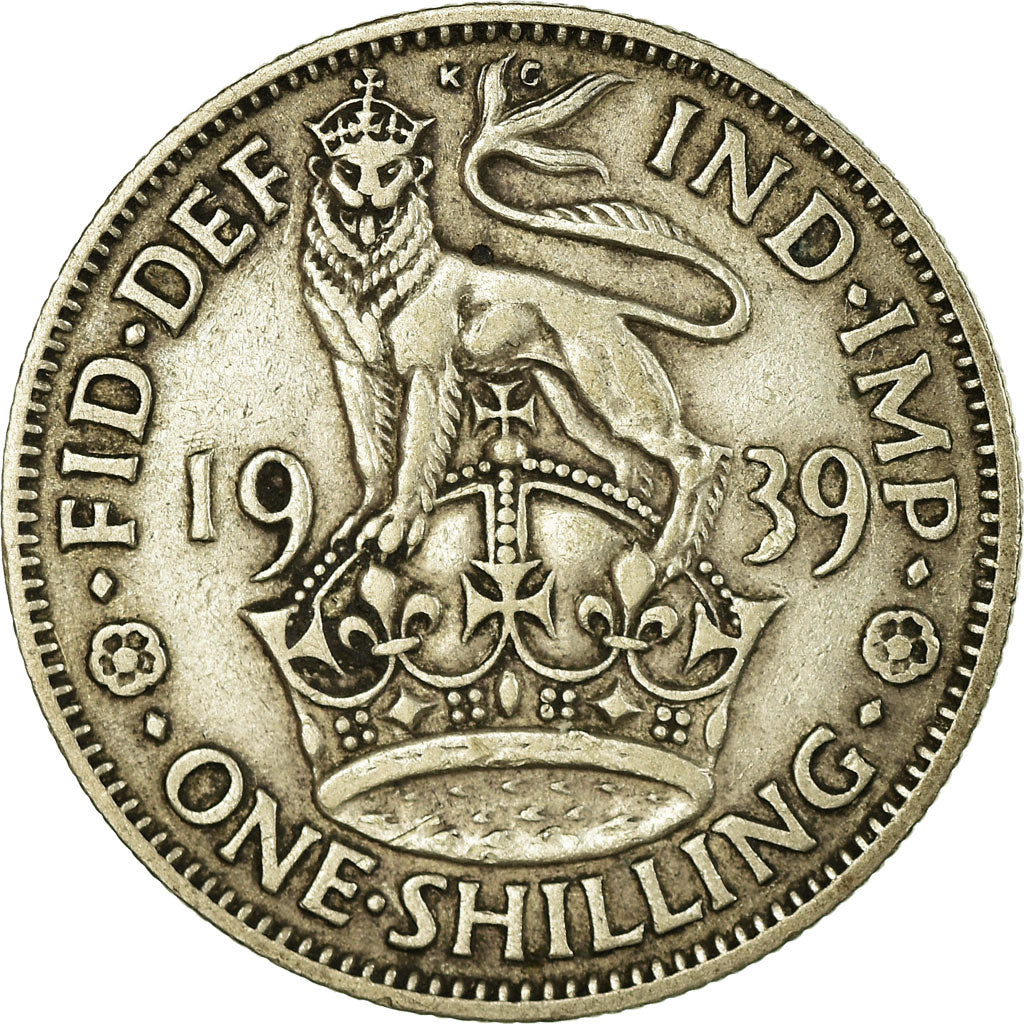 Moeda, Grã-Bretanha, George VI, Shilling, 1939, VF(30-35), Prata, KM:853
