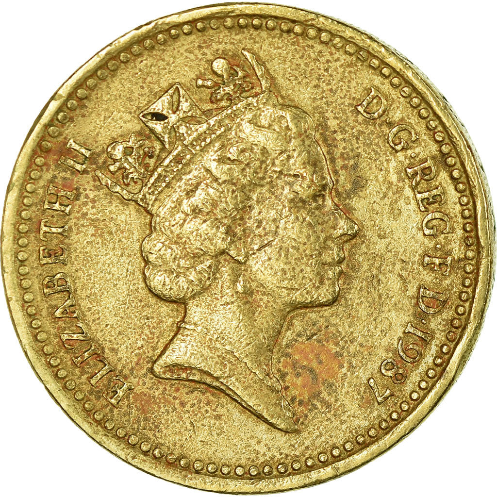 Coin, Great Britain, Elizabeth II, Pound, 1987, VF(30-35), Nickel-brass, KM:948