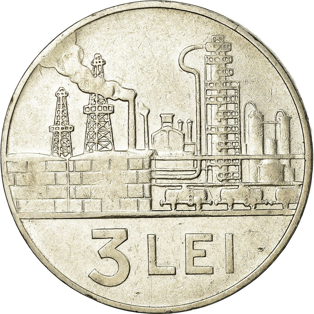 Münze, Rumänien, 3 Lei, 1966, SS, Nickel Clad Steel, KM:96