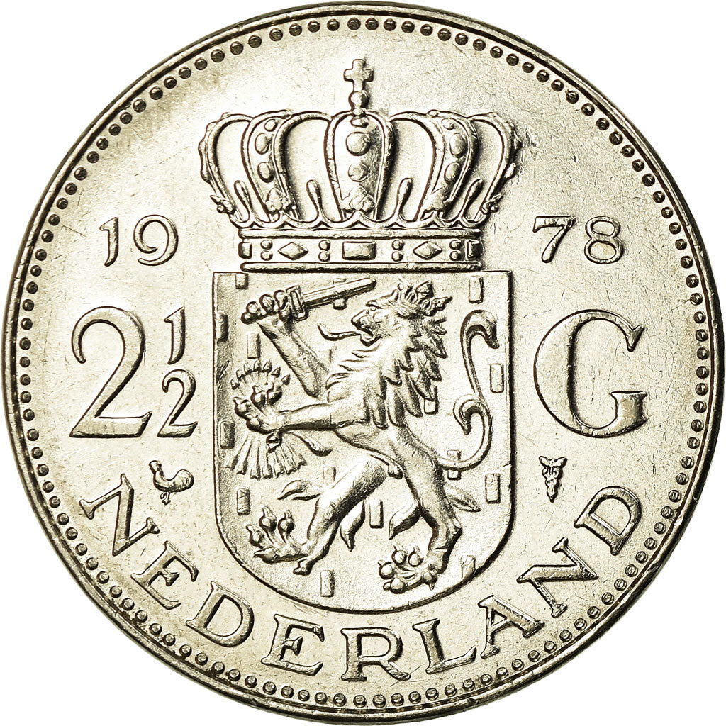 Moneta, Paesi Bassi, Juliana, 2-1/2 Gulden, 1978, BB, Nichel, KM:191