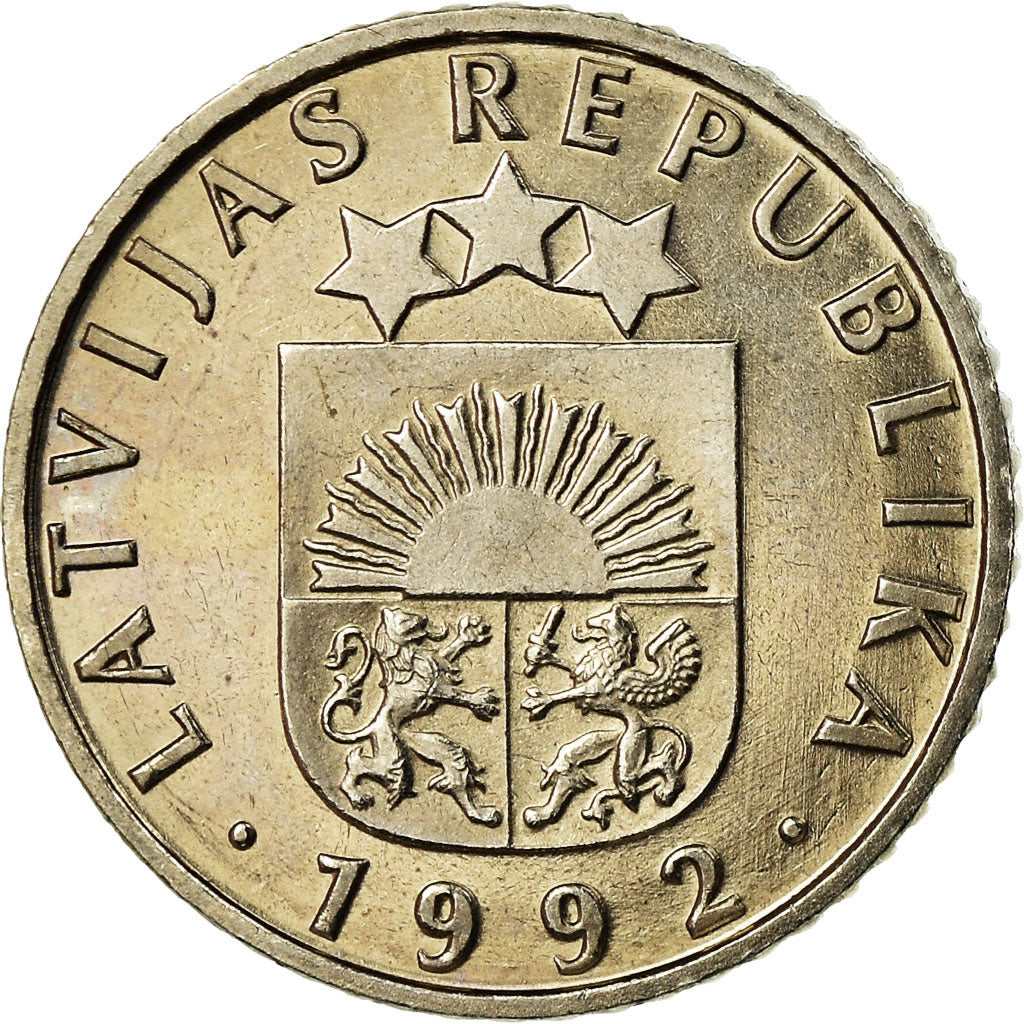 Coin, Latvia, 50 Santimu, 1992, EF(40-45), Copper-nickel, KM:13