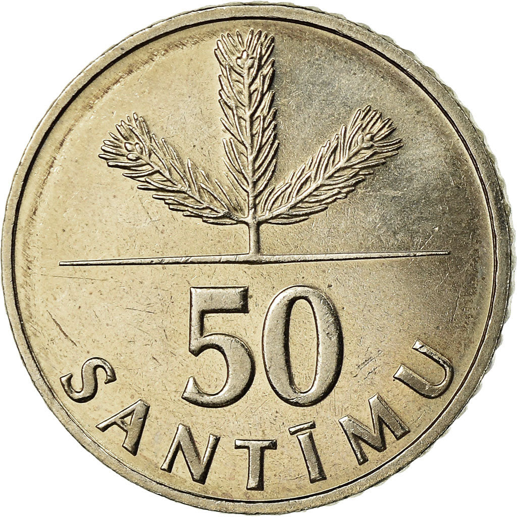 Coin, Latvia, 50 Santimu, 1992, EF(40-45), Copper-nickel, KM:13