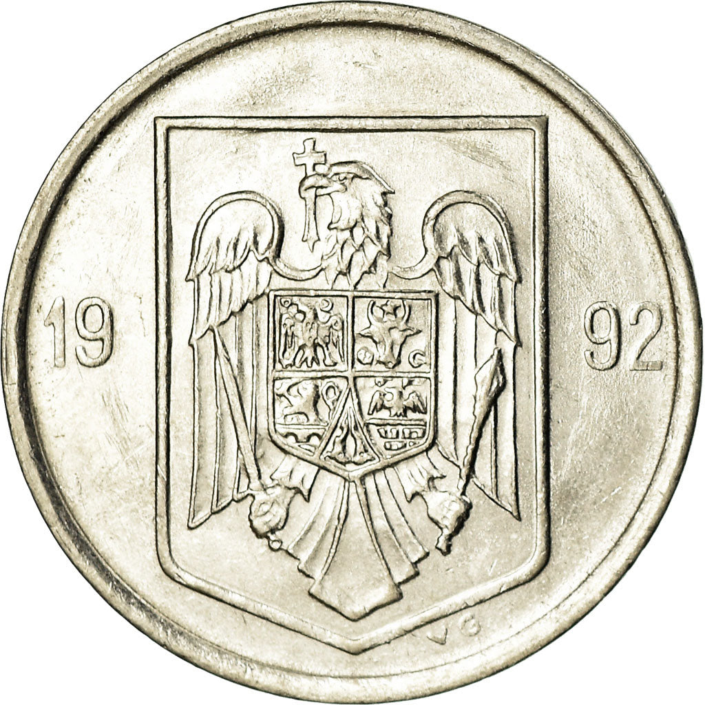 Monnaie, Roumanie, 5 Lei, 1992, TTB, Nickel plated steel, KM:114