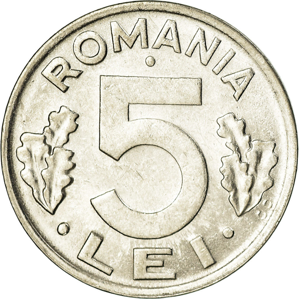 Monnaie, Roumanie, 5 Lei, 1992, TTB, Nickel plated steel, KM:114