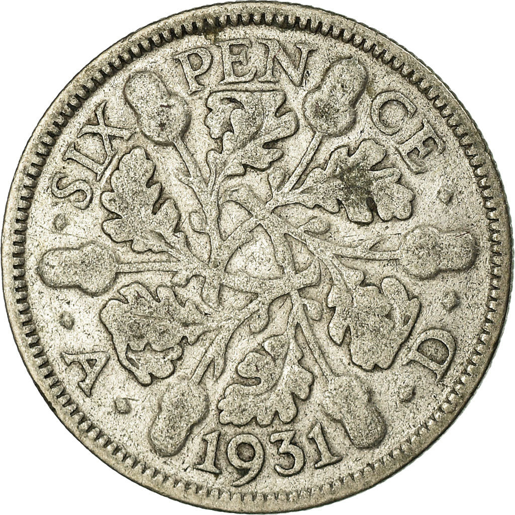 Moeda, Grã-Bretanha, George V, 6 Pence, 1931, VF(30-35), Prata, KM:832