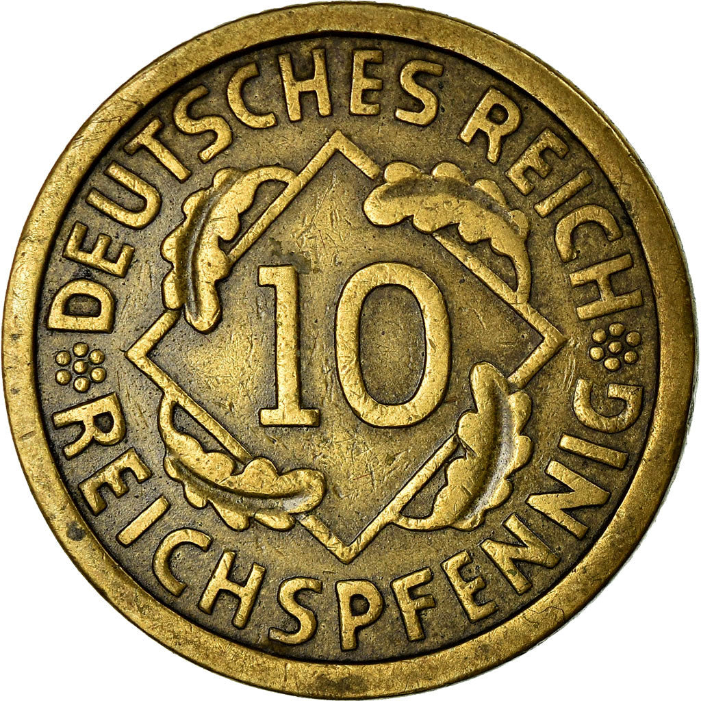 Coin, GERMANY, WEIMAR REPUBLIC, 10 Reichspfennig, 1925, Berlin, VF(30-35)