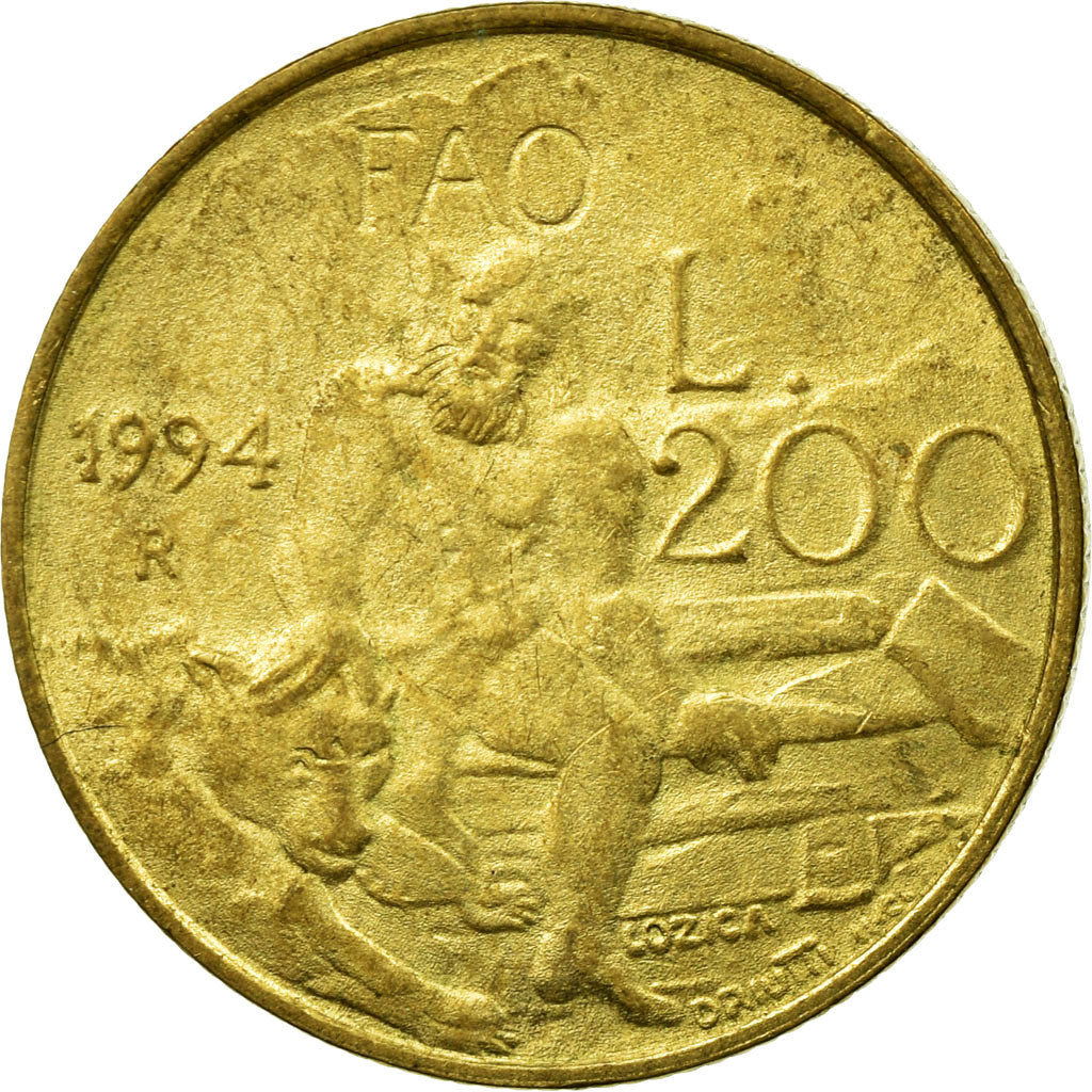 Moneta, San Marino, 200 Lire, 1994, Rome, MB+, Alluminio-bronzo, KM:313