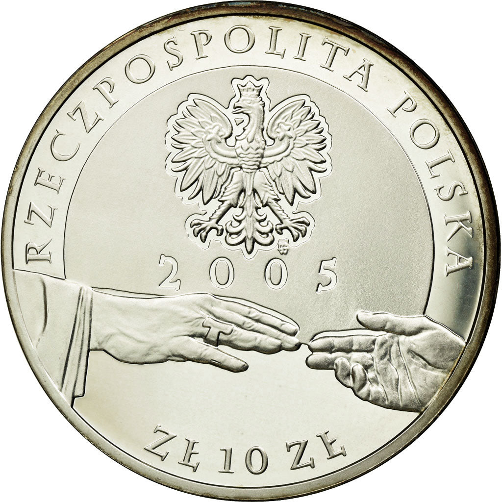 Coin, Poland, 10 Zlotych, 2005, Warsaw, MS(63), Silver, KM:526