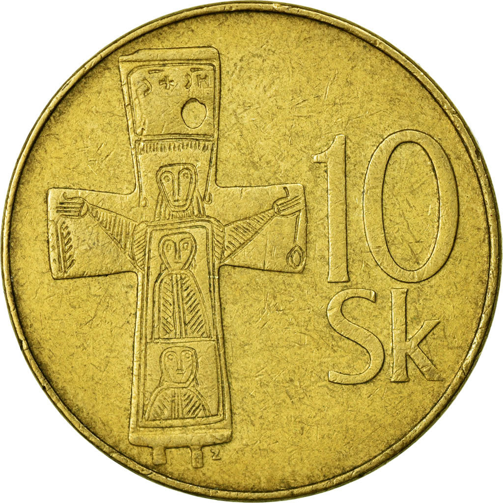 Coin, Slovakia, 10 Koruna, 1993, EF(40-45), Aluminum-Bronze, KM:11